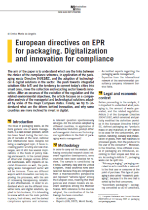 European directives on EPR for packaging. Digitalization and innovation for compliance