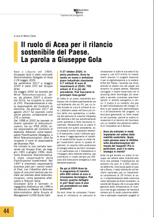 Il ruolo di Acea per il rilancio sostenibile del Paese. La parola a Giuseppe Gola