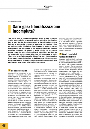 Gare gas: liberalizzazione incompiuta?