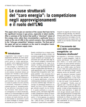Le cause strutturali del “caro energia”: la competizione negli approvvigionamenti e il ruolo dell’LNG