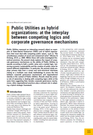 Public Utilities as hybrid organizations: at the interplay between competing logics and corporate governance mechanisms