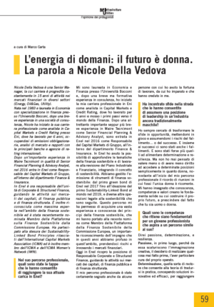 L’energia di domani: il futuro è donna. La parola a Nicole Della Vedova