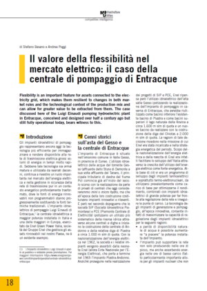 Il valore della flessibilità nel mercato elettrico: il caso della centrale di pompaggio di Entracque