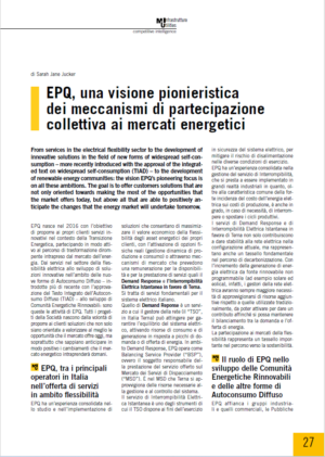 EPQ, una visione pionieristica dei meccanismi di partecipazione collettiva ai mercati energetici