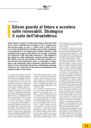 Edison guarda al futuro e accelera sulle rinnovabili. Strategico il ruolo dell’idroelettrico