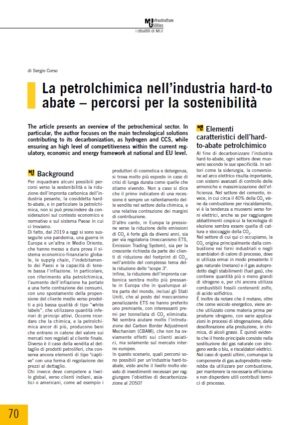 La petrolchimica nell’industria hard-to abate – percorsi per la sostenibilità