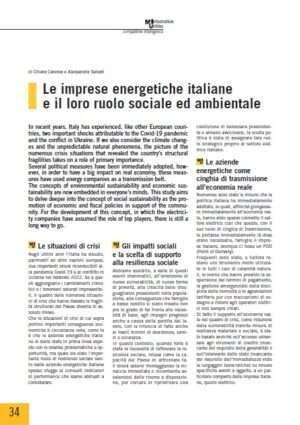 Le imprese energetiche italiane e il loro ruolo sociale ed ambientale