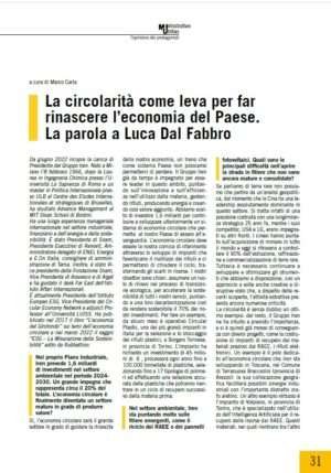 La circolarità come leva per far rinascere l’economia del Paese. La parola a Luca Dal Fabbro