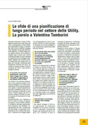 Le sfide di una pianificazione di lungo periodo nel settore delle Utility. La parola a Valentina Tamburini