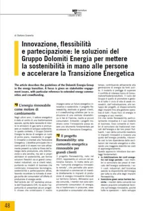 Innovazione, flessibilità e partecipazione: le soluzioni del Gruppo Dolomiti Energia per mettere la sostenibilità in mano alle persone e accelerare la Transizione Energetica