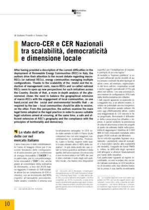 Macro-CER e CER Nazionali tra scalabilità, democraticità e dimensione locale