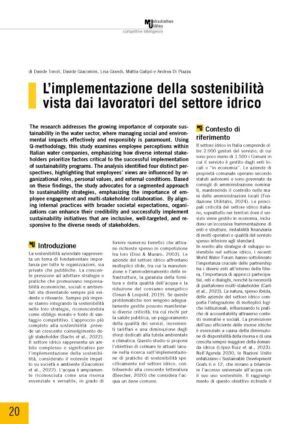 L’implementazione della sostenibilità vista dai lavoratori del settore idrico