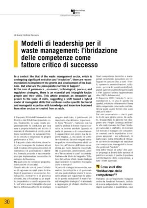 Modelli di leadership per il waste management: l’ibridazione delle competenze come fattore critico di successo