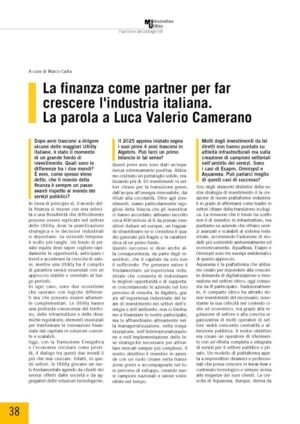 La finanza come partner per far crescere l'industria italiana. La parola a Luca Valerio Camerano