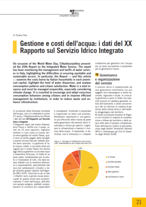 Gestione e costi dell'acqua: i dati del XX Rapporto sul Servizio Idrico Integrato