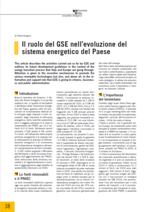 Il ruolo del GSE nell’evoluzione del sistema energetico del Paese