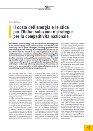 Il costo dell’energia e le sfide per l’Italia: soluzioni e strategie per la competitività nazionale