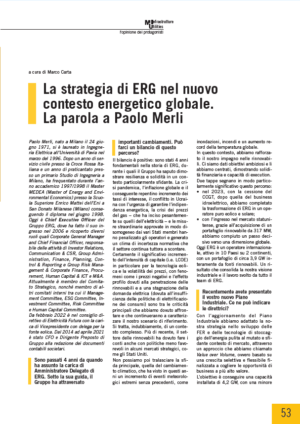 La strategia di ERG nel nuovo contesto energetico globale. La parola a Paolo Merli