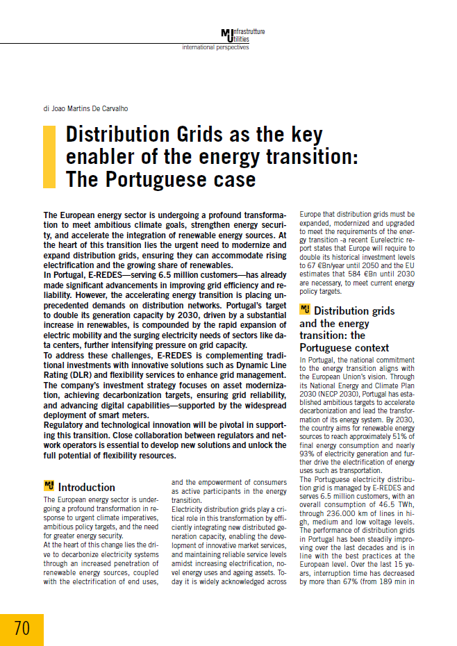 Distribution Grids as the key enabler of the energy transition: The Portuguese case