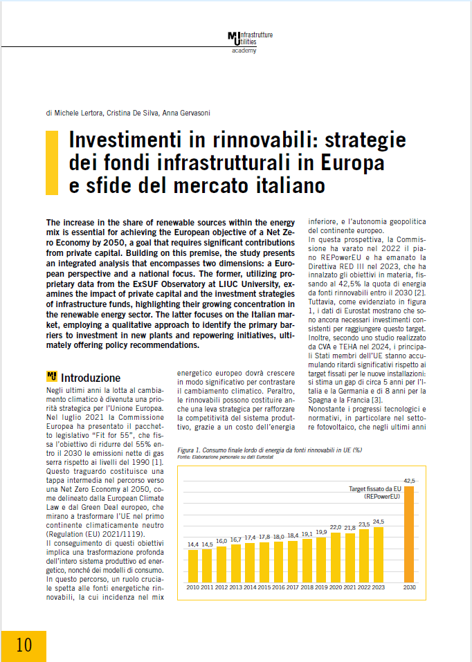 Investimenti in rinnovabili: strategie dei fondi infrastrutturali in Europa e sfide del mercato italiano