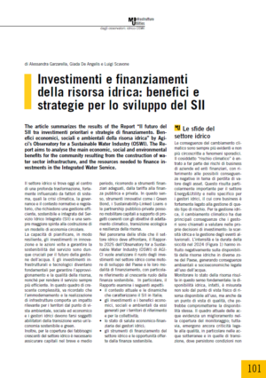 Investimenti e finanziamenti della risorsa idrica: benefici e strategie per lo sviluppo del SII