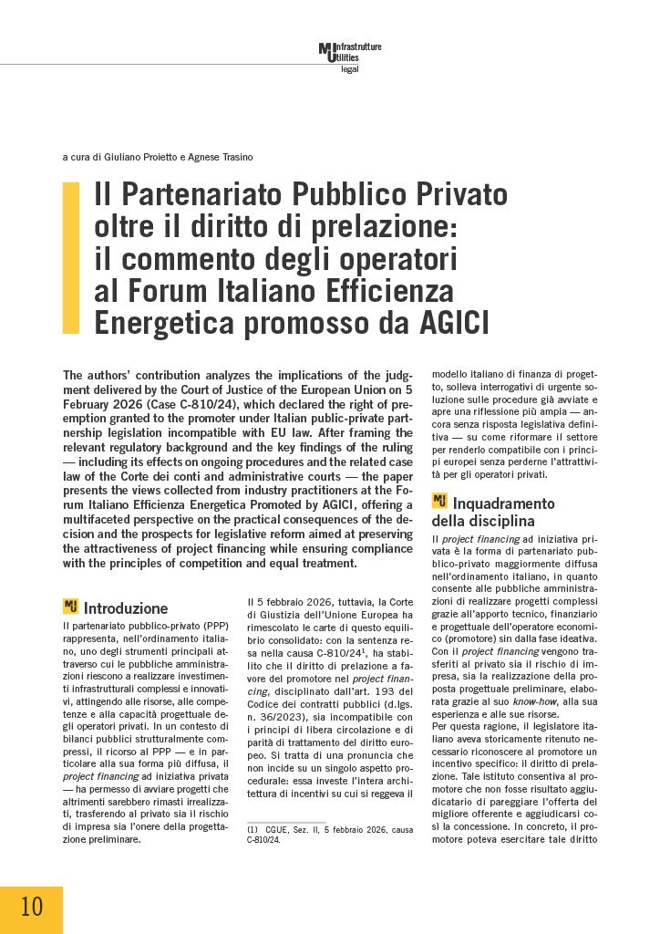 Il Partenariato Pubblico Privato oltre il diritto di prelazione: il commento degli operatori al Forum Italiano Efficienza Energetica promosso da AGICI