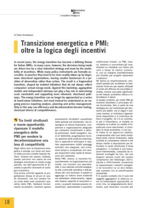 Transizione energetica e PMI: oltre la logica degli incentivi