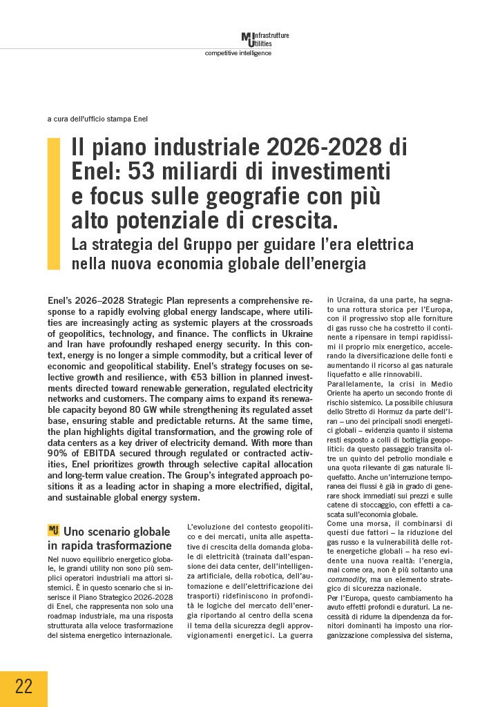 Il piano industriale 2026-2028 di Enel: 53 miliardi di investimenti e focus sulle geografie con più alto potenziale di crescita