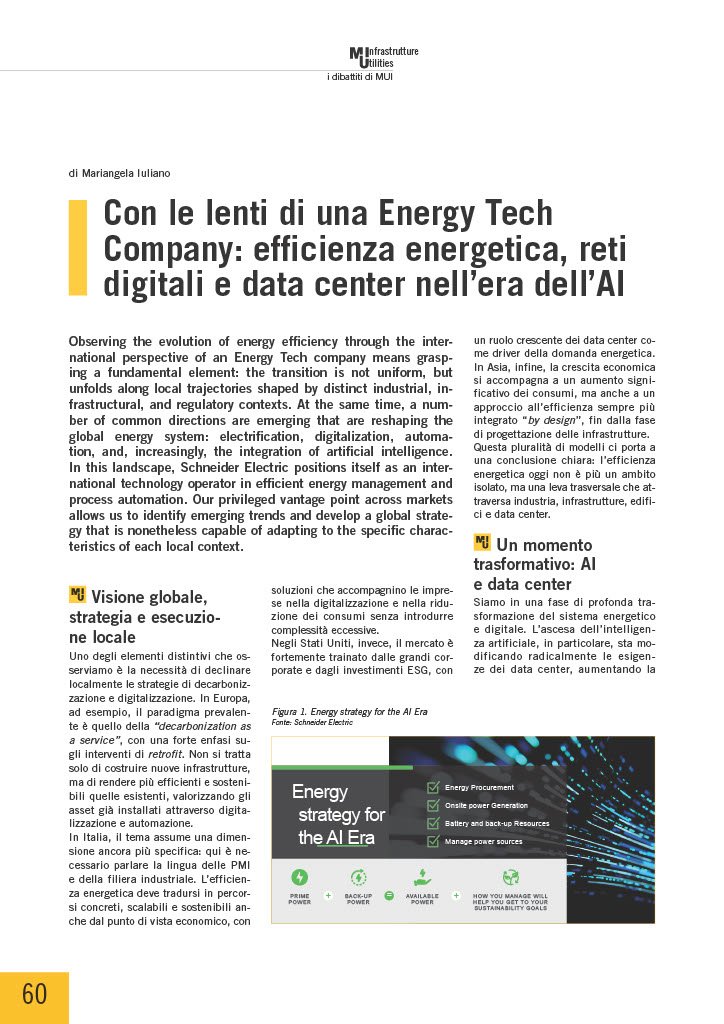Con le lenti di una Energy Tech Company: efficienza energetica, reti digitali e data center nell’era dell’AI