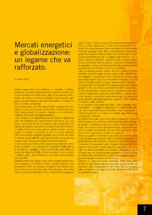 Mercati energetici e globalizzazione: un legame che va rafforzato
