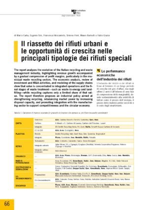 Il riassetto dei rifiuti urbani e le opportunità di crescita nelle principali tipologie dei rifiuti speciali