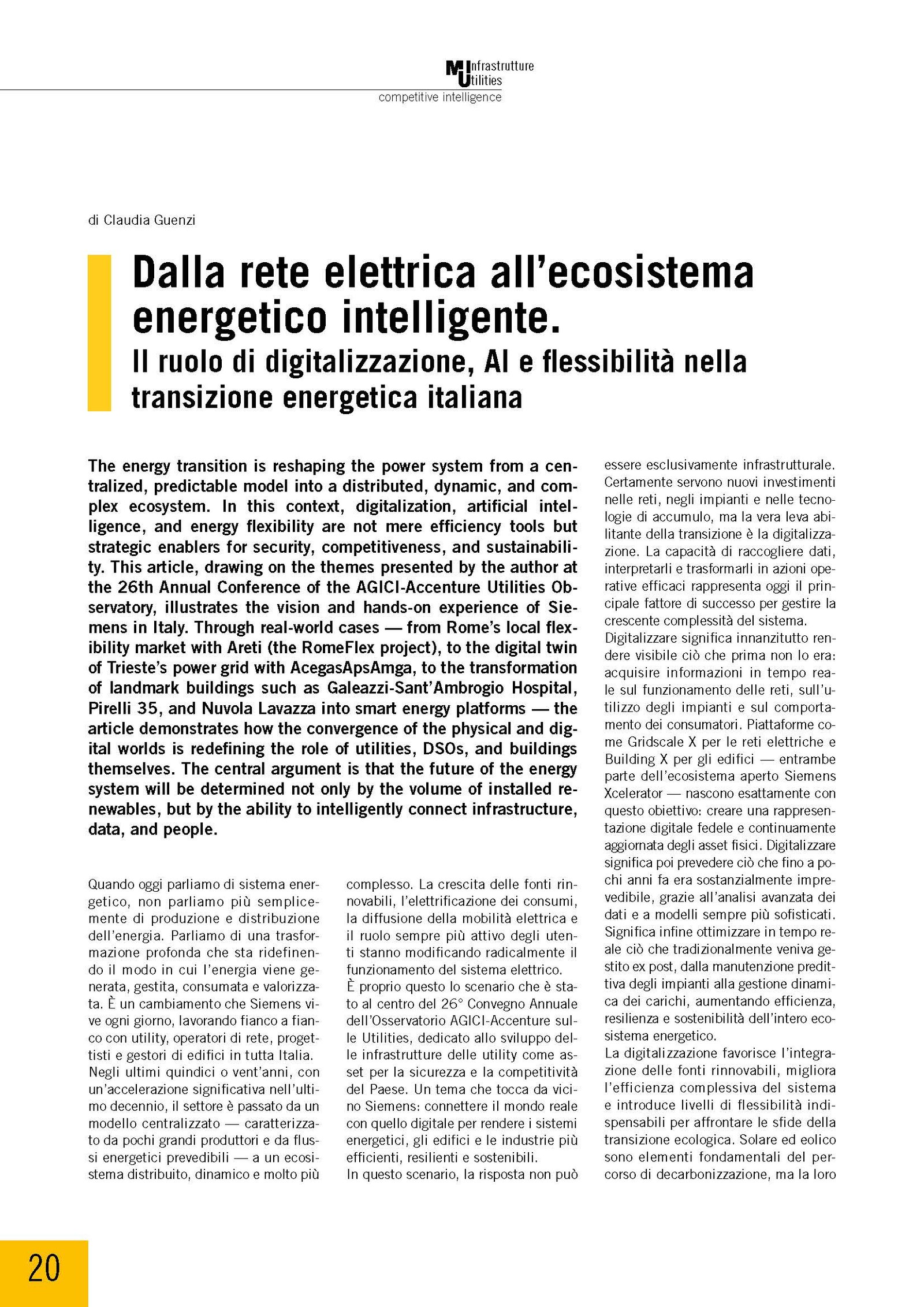 Dalla rete elettrica all’ecosistema energetico intelligente