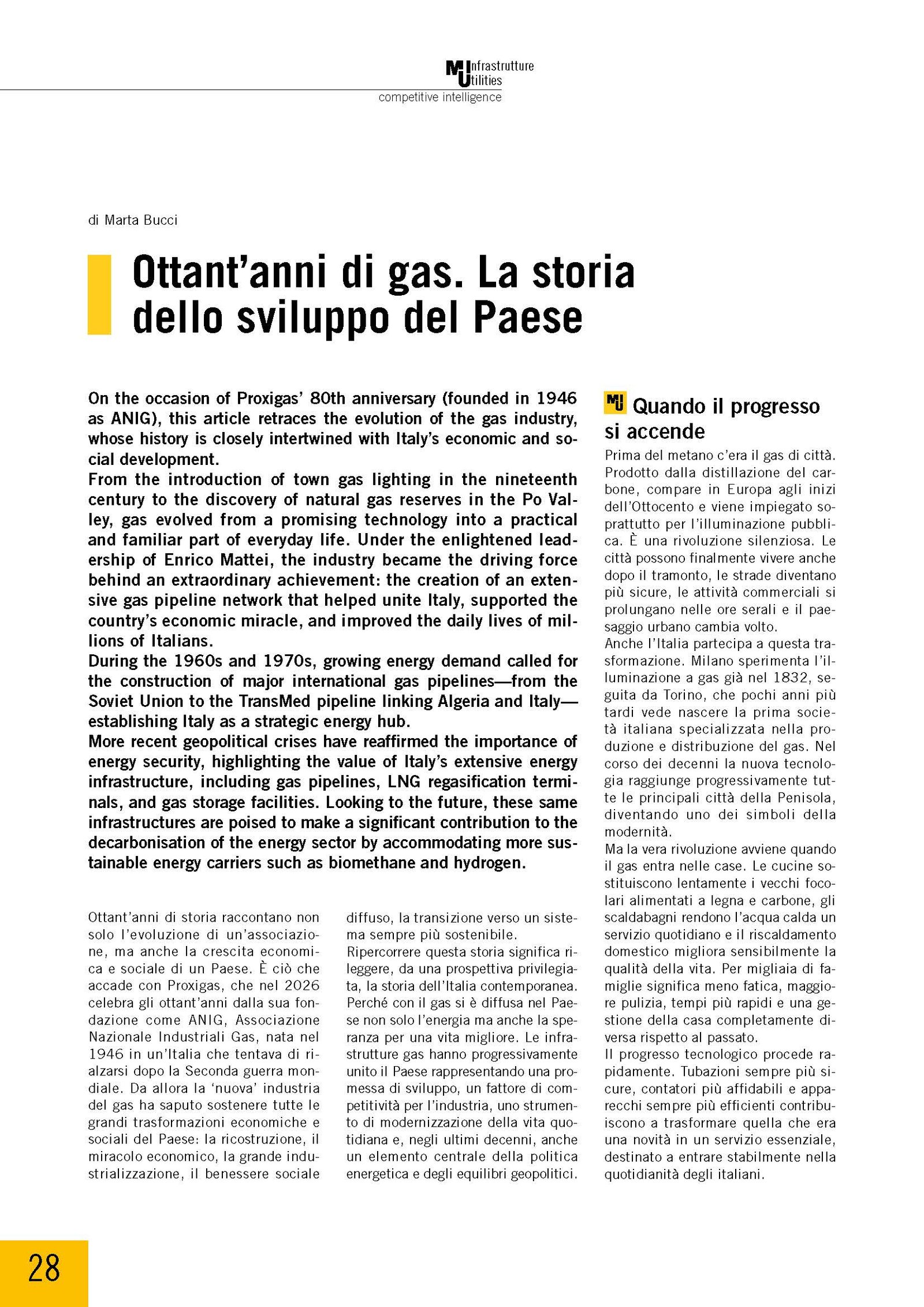 Ottant’anni di gas. La storia dello sviluppo del Paese
